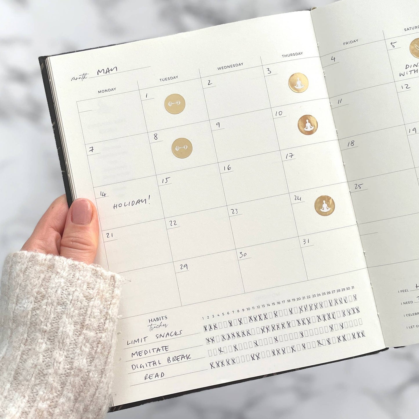 Body + Soul Journal (Solstice) gift for her, undated planner