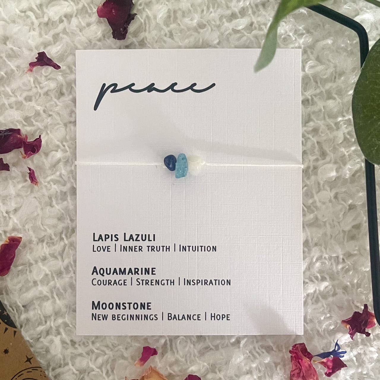 Adjustable Crystal Bracelet - Peace